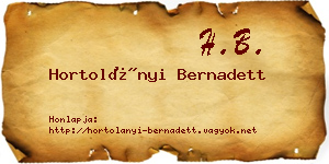 Hortolányi Bernadett névjegykártya