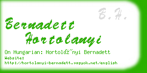 bernadett hortolanyi business card